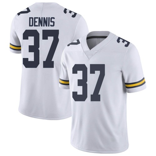 Eamonn Dennis Michigan Wolverines Men's NCAA #37 White Limited Brand Jordan College Stitched Football Jersey PYZ3454LY